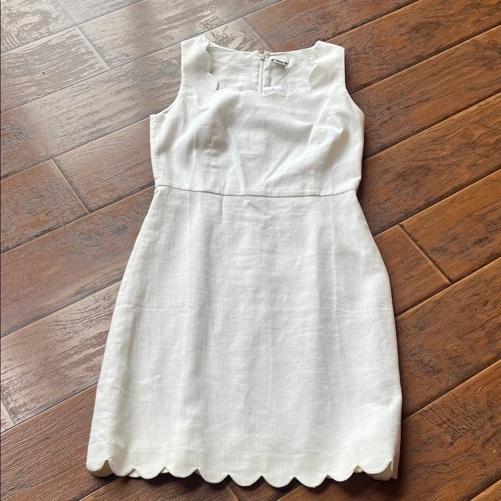 NWT J. Crew Cream Scalloped Mini Dress - Size 2